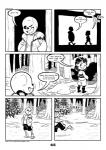 2017 animated_skeleton bone c-puff clothed clothing comic english_text frisk_(undertale) hi_res human humanoid mammal monochrome not_furry sans_(undertale) skeleton speech_bubble text undead undertale undertale_(series) url