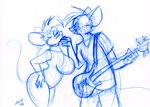 2016 big_breasts bottomwear breasts buckteeth clothed clothing duo dutch_(artist) female guitar haur jules_(dutch) male mammal misty_(dutch) misty_the_mouse mouse murid murine musical_instrument open_mouth pants plucked_string_instrument rodent shirt sketch string_instrument teeth thick_thighs topwear