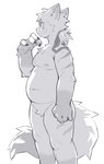 Rating: s
ID: 4813170
Date: 2024-05-28 15:14:33 -0400
Status: active
Score: 25
4_fingers anthro arm_markings belly biped black_and_white bodily_fluids canid canine claws crotch_tuft digital_media_(artwork) fingers fluffy fluffy_tail forearms fukakusa_(ra_tenpu) fur fur_markings greyscale hair kemono leg_markings looking_aside male male_anthro mammal markings monochrome navel nipples pawpads paws ra_tenpu raised_arm raised_forearm simple_background slightly_chubby slightly_chubby_anthro slightly_chubby_male solo standing striped_markings stripes sweat tail tied_hair tuft white_background post #4813170