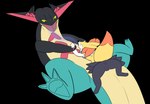 2024 alpha_channel anthro anus backsack balls braixen dragapult duo feet female generation_6_pokemon generation_8_pokemon genitals hi_res larger_female lying_on_another male male/female male_on_top mostly_nude mystic_(mysticdoesart) mysticdoesart nintendo on_top pokemon pokemon_(species) pokemon_mystery_dungeon scarf scarf_only size_difference soul_stealing soul_vore spike_chunsoft tongue tongue_out