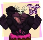 5_toes american_mythology anthro antlers anus anus_outline aroused athan_the_monster balls biceps big_muscles black_body black_fur bob_(athan_the_monster) bobthewendigo bone butt cake candle_in_penis dessert ears_down fangs feet flexing flexing_bicep food food_fetish foot_fetish foot_focus frosting frosting_on_butt fur genitals hi_res horn huge_muscles humanoid_feet indigenous_north_american_mythology male monster muscular muscular_anthro muscular_legs muscular_male mythology nipples north_american_mythology pecs penis pivoted_ears plantigrade purple_body purple_fur skull skull_head solo spread_anus spreading teeth toes tongue tongue_out vein veiny_penis wendigo