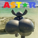 1:1 3d_(artwork) absurd_res alien anthro beach big_butt blue_body butt butt_focus digital_media_(artwork) disney experiment_(lilo_and_stitch) hi_res huge_butt lilo_and_stitch male nude outside rock solo sparkliiastor stitch_(lilo_and_stitch) water