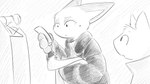 16:9 animal_crossing anthro clothed clothes_hanger clothing clothing_store coat dialogue_in_description digital_media_(artwork) domestic_cat dragonweirdo dress duo felid feline felis female frown fur greyscale hair hi_res male mammal markings marshal_(animal_crossing) mole_(marking) monochrome nintendo olivia_(animal_crossing) rodent sciurid shirt simple_background store topwear tree_squirrel widescreen