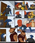 2011 angry anthro bald bandai_namco black_bars black_clothing black_shirt black_topwear blue_body blue_eyes blue_skin bowser_koopa_junior_(roommates) brown_eyes charmeleon clothing comic crossover dark_clothing dark_shirt dark_topwear dialogue digimon digimon_(species) drawing dreamous_(writer) english_text eyewear facial_piercing fan_character felid final_fantasy flamedramon furgonomics furry-specific_piercing generation_1_pokemon giancarlo_rosato glasses group hi_res horn horn_piercing koopa koopaling leomon letterbox male mammal mario_bros mondo_cruz muscular nintendo nose_piercing nose_ring orange_body orange_skin piercing pokemon pokemon_(species) print_clothing print_shirt print_topwear ring_piercing roommates_(comic) roy_koopa scalie sean_(roommates) septum_piercing shirt spelunker_sal square_enix t-shirt tail text the_legend_of_zelda topwear triforce triforce_clothing triforce_print triforce_shirt triforce_topwear