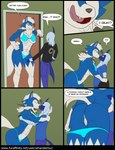 absol after_transformation amara_lemur anthro big_breasts blue_bra blue_clothing blue_panties blue_underwear bottomwear bra breast_squish breasts butt canid canine clothing comic conditional_dnp denim denim_bottomwear denim_clothing dusk_lycanroc female generation_3_pokemon generation_7_pokemon genitals hi_res hug jacket jeans kissing larger_female low-angle_view lycanroc male male/female mammal muscular muscular_female nintendo panties pants pokemon pokemon_(species) pussy shiny_pokemon size_difference smaller_male squish text thick_thighs tongue tongue_out topwear transformation underwear undressing url wide_hips