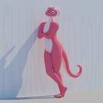 1:1 3d_(artwork) anthro blender_(artwork) digital_media_(artwork) fluro_red_fox hi_res horn male red_body red_scales red_tail scales scalie solo tail white_body white_horn white_scales