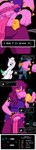 absurd_res belt blush body_blush bovid butt butt_blush caprine clothing comic covering covering_crotch deltarune dialogue dinosaur dromaeosaurid embarrassed eyewear frist44 glasses goat hat headgear headwear hi_res long_image looking_away mammal monster prehistoric_species ralsei reptile ribbons scalie scarf susie_(deltarune) tall_image theropod undertale_(series)