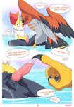 absurd_res animal_genitalia animal_penis anthro anthro_on_feral ari_the_talonflame avian avian_feet balls bath bestiality bird blush bodily_fluids braixen canid canine canine_genitalia canine_penis chest_tuft comic cum cum_drip cum_on_toe dialogue dripping duo ear_tuft ellie_the_braixen english_text erection feathered_wings feathers feet feral generation_6_pokemon genital_fluids genitals heart_symbol hi_res imminent_sex interspecies knot male male/male male_on_feral mammal nikkibunn nintendo penis pokemon pokemon_(species) precum red_eyes size_difference spread_legs spreading talking_feral talonflame talons teasing text throbbing throbbing_penis toes tuft water wide_hips wings