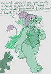 after_transformation animate_inanimate clothing demi_human domestic_cat english_text familiar felid feline felis female goblin magic_user mammal run_rabbit_bounce swimwear tail text transformation witch