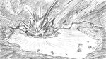 16:9 animal_crossing comet crater dragonweirdo english_text explosion hi_res landscape meteor meteor_shower monochrome mountain nintendo plant rubble smoke star story story_in_description text tree widescreen zero_pictured