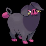 1:1 2022 alpha_channel black_body black_fur border brown_eyes curled_tail digital_drawing_(artwork) digital_media_(artwork) domestic_pig feral fur generation_9_pokemon hooves looking_at_viewer male mammal nintendo official_art oinkologne pink_body pink_hooves pokemon pokemon_(species) slightly_chubby slightly_chubby_male smile solo suid suina sus_(pig) tail transparent_border unknown_artist yellow_body