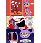 Rating: s
ID: 4777634
Date: 2024-05-11 22:08:23 -0400
Status: active
Score: 61
2024 3_panel_comic ambiguous_gender animate_inanimate anthro black_eyes blush blush_lines cameo clothing comic dialogue doll doorway drama_mask duo earless english_text female female_(lore) female_humanoid fur gangle_(tadc) glitch_productions gloves grin handwear happy heart_symbol hi_res holding_object humanoid inanimate_object jax_(tadc) jelzyart kneeling lagomorph leporid living_mask male mammal mask miniature_model mischievous mischievous_smile mismatched_eyes noseless open_mouth open_smile outside_looking_in overalls pink_clothing pink_overalls purple_body purple_fur rabbit rag_doll_(toy) ragatha_(tadc) red_body ribbons scared smile speech_bubble teeth text the_amazing_digital_circus thin_calves thin_legs thin_thighs white_face yellow_clothing yellow_gloves yellow_handwear yellow_sclera yellow_teeth post #4777634