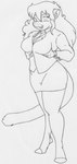 2009 anthro big_breasts bottomwear breast_expansion breasts businesswear clothed clothing danellz expansion felid female hair hand_on_breast kathy_(danellz) legwear lion mammal monochrome necktie office_clothing open_mouth pantherine sketch skirt solo stockings traditional_media_(artwork)