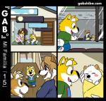 age_difference anthro barefoot blonde_hair brother_(lore) brothers_(lore) brown_body brown_fur brown_hair canid canine canis comic domestic_dog feet female fur gab_(comic) gab_shiba gabshiba gaby_shiba gao_shiba grandparent_(lore) hair male mammal momoko_shiba newborn parent_(lore) shiba_inu shiro_shiba sibling_(lore) smile son_(lore) spitz waiting white_body white_fur yellow_body yellow_fur young