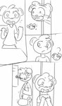 2016 accessory anthro bear bow_ribbon comic duo envelope excited female grin hair_accessory hair_bow hair_ribbon hand_in_bag head_tuft hi_res hitsuji locker male mammal peaking ribbons smile tuft