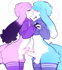 Rating: e
ID: 5765662
Date: 2025-08-08 19:26:17 -0400
Status: active
Score: 187
anthro ball_tuft balls bangs belly_tuft blue_body blue_fur blush bodily_fluids bottomless breath cheek_tuft chest_to_chest chests_touching clothed clothing crop_top cropped_hoodie cropped_jacket duo erection facial_tuft femboy floppy_ears fluffy fluffy_ears fluffy_tail footwear foreskin french_kissing frottage fur fuzzy genitals hair hair_over_eye hair_over_eyes half-closed_eyes hand_holding hi_res humanoid_genitalia humanoid_penis intraspecies katsucoffee kissing lagomorph leg_tuft leggings legwear leporid long_ears male male/male mammal narrowed_eyes penile penis penises_touching pink_body pink_fur rabbit saliva saliva_string sex shirt side_view simple_background slim small_waist socks standing stockings tail thick_thighs thigh_highs thigh_tuft throbbing throbbing_penis tongue tongue_out topwear tuft white_background post #5765662