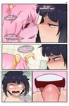 2024 absurd_res ashido_mina bangs bath bathhouse bedroom_eyes black_eyebrows black_hair black_sclera blurred_background blush bodily_fluids clitoral_hood comic dialogue digital_media_(artwork) duo english_text eye_contact eyebrow_through_hair eyebrows eyelashes female female/female female_humanoid genitals greatm8sfm grey_eyes hair hi_res horn horned_humanoid humanoid humanoid_on_humanoid imminent_cunnilingus imminent_oral imminent_sex kyoka_jiro light_body light_skin looking_at_another looking_at_partner mammal mouth_closed my_hero_academia narrowed_eyes not_furry nude nude_female nude_humanoid open_mouth open_smile pink_body pink_clitoral_hood pink_hair pink_skin pubes quirked_human_(my_hero_academia) seductive smile smiling_at_another smiling_at_partner speech_bubble steam surprise surprised_expression sweat talking_to_another talking_to_partner teeth text translucent translucent_hair unusual_anatomy unusual_ears wet wide_eyed yellow_eyes yellow_horn