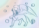 after_transformation animal_humanoid claws confusion felid female feral hair humanoid humanoid_face humanoid_pointy_ears mammal mythological_creature mythological_sphinx mythology oracle_sphinx paws solo tail tail_tuft touching_hair tuft twirling_hair wings