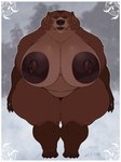 3:4 absurd_res anthro areola bear big_areola big_breasts big_nipples breasts claws dark_areola dark_nipples digital_media_(artwork) dizzyknight ear_piercing featureless_crotch female hi_res huge_areola huge_breasts huge_hips huge_nipples huge_thighs lips mammal mature_female montgomery_glands navel nipples nude overweight overweight_anthro overweight_female piercing solo thick_thighs venus_figure wide_hips