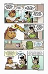 2024 anthro asinus backpack brown_body clothing comic detailed_background dialogue donkey duo eating english_text equid equine food furniture guayodraws hi_res horse julio_(julio_&_poncho) male mammal poncho_(julio_&_poncho) shirt sitting sofa text topwear