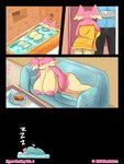 3:4 anthro areola audino bathing bathtub bed bedding big_breasts big_butt breasts butt casual_nudity comic content_smile curvy_figure female food furniture generation_5_pokemon goopyarts hi_res huge_breasts multiple_scenes nintendo nipples nude partially_submerged pink_areola pink_body pink_nipples pokemon pokemon_(species) raina_(goopyarts) sagging_breasts sleeping slightly_chubby snoring sofa thick_thighs towel towel_only voluptuous watching_television wide_hips