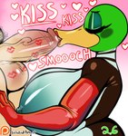 2022 anatid anseriform anthro armwear avian balls beak beakstick big_breasts bird breasts brown_body clothing digital_media_(artwork) duck duck_hunt duck_hunt_duck duo elbow_gloves eyes_closed female female_on_human furgonomics genitals gloves green_body handwear heart_symbol hi_res human human_on_anthro interspecies isolatedartest kiss_mark kiss_mark_on_balls kiss_mark_on_penis kissing kissing_penis_tip lipstick lipstick_fetish lipstick_on_balls lipstick_on_penis makeup male male/female male_on_anthro mammal multicolored_body nintendo nipples penile penis penis_kissing penis_worship pubes red_lipstick smooch_(sound_effect) sound_effects sucking_tip vein veiny_penis white_body