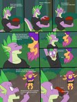 3:4 anthro anthrofied bottomwear clothed clothing comic dialogue dragon duo english_text equid equine female friendship_is_magic hasbro hi_res lurking_tyger male mammal muscular muscular_male my_little_pony mythological_creature mythological_scalie mythology pants pupils scalie scootaloo_(mlp) shirt smile spike_(mlp) tail text topwear upside_down