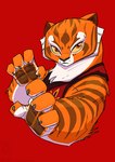 2023 4_fingers anthro claws conditional_dnp dreamworks felid female fingers fur jollyjack kung_fu_panda mammal master_tigress multicolored_body multicolored_fur orange_eyes pantherine pawpads solo striped_body striped_fur stripes tiger yellow_sclera