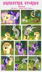 absurd_res alice_goldenfeather_(estories) anthro black_border border chimera cutie_mark dialogue discord_(mlp) draconequus ears_up english_text equid equine estories eyes_closed feathered_wings feathers female feral flower fluttershy_(mlp) folded_wings friendship_is_magic frown grass group hasbro hi_res horn magic male mammal music_conductor musical_note musical_symbol my_little_pony mythological_creature mythological_equine mythology one_eye_closed open_mouth pegasus plant rules side_glance smile symbol text tree twilight_sparkle_(mlp) winged_unicorn wings yellow_body yellow_feathers yellow_wings