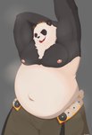 Rating: q
ID: 5611208
Date: 2025-05-31 09:13:20 -0400
Status: pending
Score: 8
absurd_res anthro areola bear belly bodily_fluids bottomwear breasts chest_tuft clothing eyes_closed giant_panda hi_res male mammal mihoyo moobs musk musk_clouds navel nipples overweight pan_yin_hu pants shirtless smile snickerbar2158 solo stretching sweat sweaty_body sweaty_breasts sweaty_face tuft white_body zenless_zone_zero post #5611208