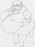 2009 anthro belly big_belly big_breasts big_butt bottomwear breast_expansion breasts businesswear butt clothed clothing danellz expansion felid female hair huge_breasts huge_thighs kathy_(danellz) legwear lion mammal monochrome morbidly_obese morbidly_obese_anthro morbidly_obese_female necktie obese obese_anthro obese_female office_clothing open_mouth overweight overweight_anthro overweight_female pantherine sketch skirt solo stockings thick_thighs traditional_media_(artwork) weight_gain