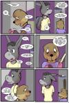 2:3 anthro asinus base_three_layout clothed clothing comic dialogue donkey english_text equid equine female grid_layout hi_res jennifer_(study_partners) mammal mustelid otter regular_grid_layout sarah_(study_partners) school six_frame_grid six_frame_image study_partners text three_row_layout thunderouserections