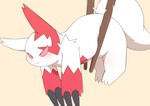 angry anthro belly blush chopsticks claws fur generation_3_pokemon male matchstick_39 micro nintendo pink_eyes pokemon pokemon_(species) slightly_chubby solo white_body white_fur zangoose