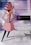 anthro beheeyem black_body black_eyes comic digital_media_(artwork) english_text female generation_5_pokemon green_body green_eyes grimart markings multicolored_body nintendo nonspon_(grimart) pink_body pokemon pokemon_(species) solo text