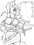 Rating: s
ID: 15820
Date: 2008-03-08 21:33:51 -0500
Status: active
Score: 5
5_fingers anthro armor black_and_white boob_armor bottomwear breastplate canid canine chest_tuft clothing container cup drinking_glass ear_piercing female fingers fox front_view fur gesture glass glass_container glass_cup gloves hair hand_gesture handwear inner_ear_fluff leaning line_art looking_at_viewer mammal melee_weapon monochrome nidaja_razelle piercing pointing pointing_down ponytail shot_glass skirt solo sword syrinoth tail tuft warrior weapon post #15820