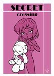 5_fingers animal_crossing anthro apron barely_visible_genitalia barely_visible_nipples barely_visible_pussy border breasts canid canine clothing comic cover cover_art cover_page eyelashes female finger_to_mouth fingers genitals hair half-closed_eyes holding_object holding_plushie human human_only interspecies kiseki_art looking_at_viewer mammal medium_breasts narrowed_eyes nintendo nipples not_furry nude pink_background pink_body pink_eyes plushie pussy raccoon_dog simple_background smile solo standing tanuki tom_nook_(animal_crossing) triangle_nose vanilla_(kiseki_art) villager_(animal_crossing) white_border