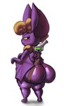 absurd_res allies_(axis4s) annoyed anthro bat big_butt butt femboy freckled_butt freckles hi_res huge_butt looking_back male mammal purpbatboi slightly_chubby solo thick_thighs unimpressed