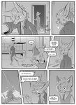 absurd_res angry anthro black_and_white bottle braun_(kifyun2) canid canine clothed clothing comic container cybernetics daughter_(lore) dialogue duo emily_braun_(undying_void) english_text father_(lore) father_and_child_(lore) father_and_daughter_(lore) female fox hi_res inner_ear_fluff inside kifyun2 kitchen machine male mammal monochrome parent_(lore) parent_and_child_(lore) parent_and_daughter_(lore) profanity simple_background speech_bubble standing text tuft