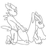 1:1 all_fours anthro anthro_on_anthro anthro_penetrating cinderace duo eyes_closed female from_behind_position generation_4_pokemon generation_8_pokemon genitals hand_on_butt kneeling looking_back lopunny male male/female monochrome nintendo penetration penis pokemon pokemon_(species) sex side_view simple_background vikacala white_background