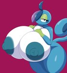 2024 absurd_res anthro areola bedroom_eyes big_breasts biped blue_body breasts drizzile female generation_8_pokemon hi_res huge_breasts hyper hyper_breasts looking_at_viewer mechspazer narrowed_eyes nintendo nipples nude pokemon pokemon_(species) seductive thick_thighs white_body