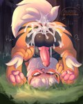 3_toes after_sex animal_genitalia animal_penis arcanine arf ass_up balls blush bodily_fluids butt canid canine_genitalia canine_penis comic cum cum_in_ass cum_inside erection feet feral generation_1_pokemon genital_fluids genitals hi_res male mammal nintendo open_mouth pawpads penis pokemon pokemon_(species) presenting presenting_hindquarters solo text toes upside_down utopianvee