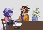 Rating: s
ID: 4905916
Date: 2024-07-08 16:58:17 -0400
Status: active
Score: 39
animated anthro aquilops bodily_fluids braided_hair calculator cavemanon_studios ceratopsian clothed clothing cynthia_(snoot_game) dinosaur drooling facial_horn female frothing green_body green_hair group hair horn maria_(snoot_game) math multicolored_body orange_body ornithischian overalls pencil_(object) pigtails prehistoric_species prometheuzone purple_body purple_eyes purple_hair reptile saliva scalie sera_(snoot_game) shaking short_playtime simple_background snoot_game spikes spikes_(anatomy) stegosaurian stegosaurus thyreophoran trembling triceratops trio two_tone_body white_background post #4905916