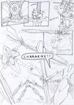 aircraft airship black_and_white border cloud comic dialogue english_text flying_machine kitfox-crimson machine mecha melee_weapon monochrome onomatopoeia outside_border screaming sketch sky skyscape sound_effects speech_bubble stolen_generation swastika sword text vehicle war_cry warcry weapon zero_pictured