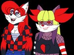 4:3 alpha_channel anthro braixen canid canine duo female femboy fennec_fox fox generation_6_pokemon ladyfoxheart link_the_faces_of_evil low_res male mammal nintendo pokemon pokemon_(species) red_fox robin_the_shiny_femboy_braixen true_fox wand_of_gamelon zelda_cdi