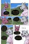 2:3 bastriw canid canine canis clothing comic dialogue domestic_dog green_eyes hairless hairless_dog hi_res male mammal manu_(bastriw) nico_(bastriw) outside primitive_dog sky text wolf xoloitzcuintli yellow_eyes