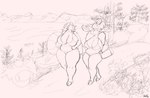 2023 aansa absurd_res anthro anthro_on_anthro antler_grab antlers big_breasts black_and_white bovid bovine bra breasts carrying_another cattle closed_smile clothed clothing cloven_hooves cross-eyed deer detailed_background digital_drawing_(artwork) digital_media_(artwork) emma_(salaciousmoo) eyewear female female/female front_view gerry_(mcdoogiy) glasses hair hand_on_own_belly handbag hi_res hooves horn huge_breasts huge_thighs lagomorph lake larger_anthro larger_female leporid life_ring looking_at_another looking_up mammal mcdoogiy monochrome moose mountain mouth_closed new_world_deer outside panties piggyback rabbit signature size_difference sketch slightly_chubby slightly_chubby_anthro slightly_chubby_female smaller_anthro smaller_female smile solo swim_ring swimwear thick_thighs underwear underwear_only unguligrade walking wearing_glasses