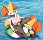 5_fingers age_difference anthro areola big_areola big_breasts big_ears blush braixen breasts canid canine canis daughter_(lore) delphox duo female female/female fingers floaties fur generation_6_pokemon genitals hand_holding hi_res incest_(lore) inner_ear_fluff looking_at_genitalia looking_at_pussy mammal mother_(lore) mother_and_child_(lore) mother_and_daughter_(lore) navel nervous_smile nintendo nipples older_female parent_(lore) parent_and_child_(lore) parent_and_daughter_(lore) pink_areola pink_nipples pink_pussy pokemon pokemon_(species) pool_toy pussy red_body red_eyes red_fur sitting_on_pool_toy swimming swimming_pool tail tuft vexyfursure water white_body white_fur yellow_body yellow_fur younger_anthro younger_female