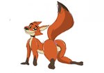 anthro anus backsack balls bedroom_eyes bent_over big_butt brown_body brown_fur butt canid canine disney femboy fluffy fluffy_tail fox fur genitals green_eyes half-closed_eyes hi_res jrxt kneeling long_tail male mammal multicolored_body multicolored_fur narrowed_eyes nick_wilde nude orange_body orange_fur presenting presenting_anus presenting_hindquarters seductive simple_background tail tan_body tan_fur white_background zootopia