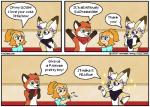 border canid canine clothed clothing comic dialogue english_text female fox foxdad fuzzt0ne hair hi_res human human_only kaiden_vega male mammal not_furry otamom speech_bubble text url white_border