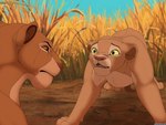 2023 4:3 angry backlash91 bodily_fluids claw_marks conditional_dnp crying disney duo felid felidae female feral fur grassland hi_res lion mammal pantherine pridelands sad sarabi_(the_lion_king) sarafina_(the_lion_king) standing story story_in_description tan_body tan_fur tears the_lion_king